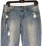 A.Z.I. New York Weekend Party Girl Distressed Jean Angled Fringe Hem, Sz 6 Blue Photo 7