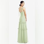 After Six NEW  1529 Bow-Tie Strap Dress w/ tiered  ruffle skirt limeade Size 16R Photo 1