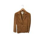 Newport News VTG Y2K Suede 2 Button Suede Jacket Coat 10 Cognac Lined Western Photo 4