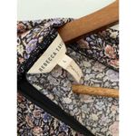 Rebecca Taylor  Modal Wool Mock Neck Floral Top Lavish Garden Purple EUC Large Photo 8