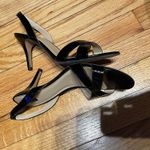G.I.L.I. Got it Love it Loren Leather Slingback Sandals crisscross straps Glossy Shiny Party Prom Club Date Black Size 8.5 Photo 3