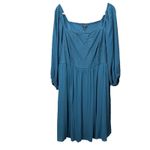 Torrid  Teal Blue Gauze Long Sleeve Flare Skater Dress Pockets Size 3X Photo 4