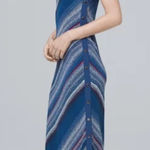 White House | Black Market White House Black Market Stripe Ponte Knit Maxi Dress Red White Blue Small Photo 0