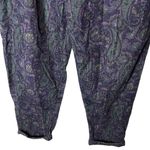 Vintage French Navy Women’s Purple Paisley Corduroy Trouser Pants Size 10 Photo 4