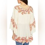 Free People Sunset Dreams Boho Ruffle Tunic Top Shirt Size Small Red Photo 3
