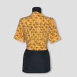 Urban Outfitters  Hawaiian Crop Top Tropical Palm Print Small Photo 2