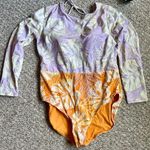 Calia Swimsuit Women’s 16 Purple Orange Long Sleeve Tummy Control One Piece plus Photo 0