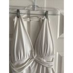 EXPRESS Y2K Womens Large White Babydoll Halter Bodysuit Going Out Top Photo 1
