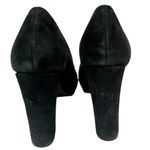 Bettye Muller Bettye by  Black Suede Round Chunky Heels Toe Pump Shoes Photo 5