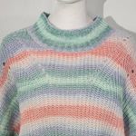 Hooked Up Pastel Stripe Sweater NWT Size XL Pink Purple Green Pastel Sweater Photo 1