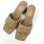 ZARA Neutral Nude Quilted Square Toe Heels Photo 9