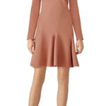 CARVEN Terracotta Orange Hue Bois De Rose Crew Neckline Midi Dress size 40 Photo 6