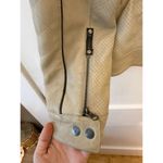 Ed Hardy  Womens Grey Genuine Leather Biker Moto Jacket Size L Photo 6