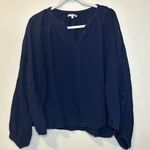 Sundry Women's Free Spirit Shirt in Navy Blouse Oversized Cotton Size 3 /β Large Photo 0