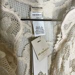 Agua Bendita NEW  x Revolve Axel Crochet Floral Button Front Top in cream Photo 3