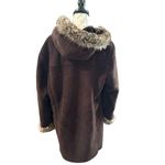 Brown Teddy Faux Fur Hood Trim Jacket Size XL Photo 8