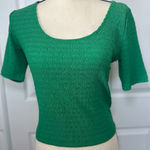 Sadie‎ & Sage Green Short Sleeve Textured Ribbed Scoop Neck Top Size Small Photo 0