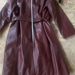 Marina Rinaldi Deep Burgundy belted Leather Jacket size 21 lined (US 12) Red Photo 6