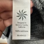 Athleta Cashmere Hoodie Sweater Womens Medium Charcoal Gray Knit Pocket Pullover Photo 5