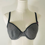 La Senza  Metallic Silver & Black Lightly Padded Underwire Bra Size 34DD NWT Photo 0