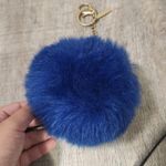 ALDO  Blue Fuzzy Monster Pom Pom Keychain Photo 1