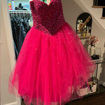 Mori Lee Hot Pink‎  tulle rhinestone Dress Photo 0