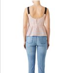 Sabina Musayev Jess Tank Top Seersucker Gingham Pink White Stripe Thick Straps M Photo 1