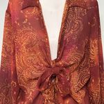 Lane Bryant Vintage Sheer Rust Print Cardigan Blouse Top NWOT Photo 4