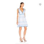 NWT Jonathan Simkhai Stripe Eyelet Gathered Mini Dress Blue Size L Photo 3