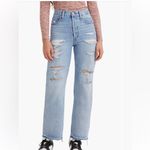 Levi's LEVI’S Ripped High Waist Ribcage Straight Ankle Light Indigo Jeans Size 30 NEW Photo 9