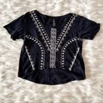 Factorie Black Gold Tribal Print Short Sleeve Top Photo 4