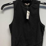 Bozzolo  Black Asymmetrical Crop Tank Top Photo 1