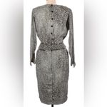 Vintage George Gross Metallic Gold Black & White Patterned Dress Animal Print Multiple Size 8 Photo 1