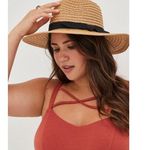 Torrid  Natural Straw Panama Hat Wide Brim Ribbon Detail Summer Travel Vacation Photo 0