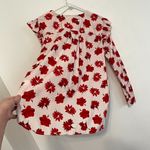 FREE ASSEMBLY Button Shoulder Blouse Long Sleeve Light Pink ? Red Floral Ruffle Size L Photo 15