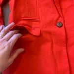 Willi Smith  Blazer Jacket Medium Red Lined blend Blue/White stripe lining button Photo 4