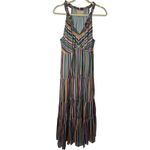 Love The Label Anthropologie Multicolor Striped Maxi Dress M Boho Beaded Tassel Blue Size M Photo 2