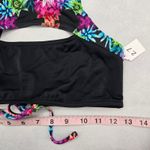 Neontide Black Floral Sports Bra Cutout Active Bikini Bralette Swim Top S Small Photo 5