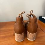 Sorel Cameron Flatform Leather Sandal Platform Lace Up Gladiator Velvet Tan 9 Photo 3