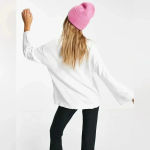 Love moschino  big love logo oversized jumper in white Photo 2