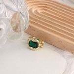 Handmade Trendy Green Ring 18k Gold Plated  Photo 1