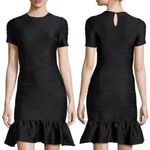 Opening Ceremony Black Wavy Stripe Lotus Dropped Ruffle Hem Dress Size M Photo 3