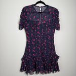Tanya Taylor  Dress Falling Floral Carti 100% Silk Ruffle Boho Mini Size 4 Photo 2