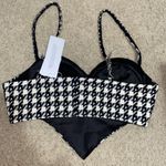 Houndstooth AREA  Heart Wool Blend Crop Top size 4 Photo 5