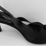 Van Eli Laban Womens Black Open Toe Slingbacks Heels Evening Shoes Sz 6.5 Narrow Photo 4