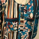NWOT Fig & Flower floral tunic button front 1 Blue Size M Photo 3