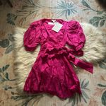 RONNY KOBO Anna Satin Jacquard Mini Dress In Bright Pink Size M Photo 6