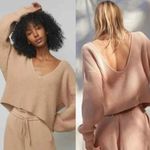 Lunya Cozy Organic Cotton Silk Reversible Pullover Otium Lunya Sweater Medium Pink Photo 1