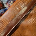 Brown Patent Leather “Snake Skin” Textured Clutch Photo 4