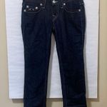 True Religion WLHJ58FE2 Americana Chain Dark Rinse Rolled Capri Jeans $209 EUC 28 Photo 0
